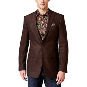 Tallia Brown Herringbone Tweed Blazer 40R Slim